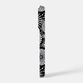 Elegant Black White Geometric Flowers Starburst iPhone Hoesje (Linkerkant)