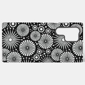 Elegant Black White Geometric Flowers Starburst Samsung Galaxy Hoesje (Achterkant horizontaal)