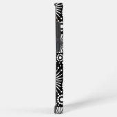 Elegant Black White Geometric Flowers Starburst Samsung Galaxy Hoesje (Rechterkant)