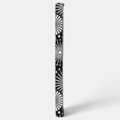 Elegant Black White Geometric Flowers Starburst Samsung Galaxy Hoesje (Linkerkant)
