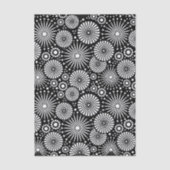Elegant Black White Geometric Flowers Starburst Tissuepapier (Voorkant)