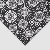 Elegant Black White Geometric Flowers Starburst Tissuepapier (Detail)