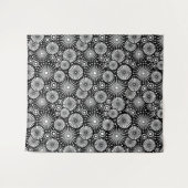 Elegant Black White Geometric Flowers Starburst Wandkleed (Voorkant (horizontaal))
