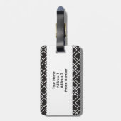 Elegant Black White Geometric Pattern Bagagelabel (Achterkant verticaal)