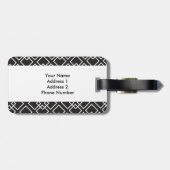 Elegant Black White Geometric Pattern Bagagelabel (Achterkant horizontaal)