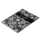 Elegant Black White Geometric Starburst Name Notitieboek (Linkerzijde)