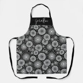 Elegant Black White Geometric Starburst Name Schort (Voorkant)