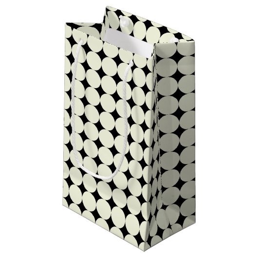 Elegant Black White Geometric Stippen Pattern Klein Cadeauzakje (Voorkant Gekanteld)