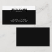 Elegant Black White, geraffineerde moderne Sjabloo Visitekaartje (Voorkant / Achterkant)