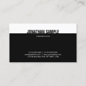 Elegant Black White, geraffineerde moderne Sjabloo Visitekaartje (Voorkant)