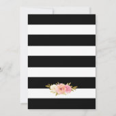 Elegant Black White Gold Blush Pink Floral Weddens Kaart (Achterkant)