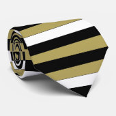 Elegant Black White Gold Brown Stripes Pattern Str Stropdas (Opgerold)