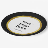 Elegant Black White Gold Business Logo Website Papieren Bordje (Gekanteld)