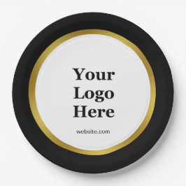 Elegant Black White Gold Business Logo Website Papieren Bordje