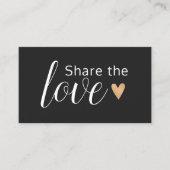 Elegant Black White Gold Heart Beauty Salon Aanbevelingskaartje (Voorkant)