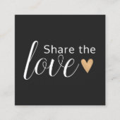 Elegant Black White Gold Heart Beauty Salon Aanbevelingskaartje (Voorkant)