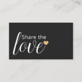 Elegant Black White Gold Heart Beauty Salon Aanbevelingskaartje (Voorkant)