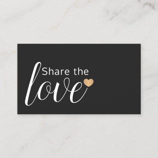 Elegant Black White Gold Heart Beauty Salon Aanbevelingskaartje (Voorkant)