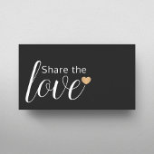 Elegant Black White Gold Heart Beauty Salon Aanbevelingskaartje