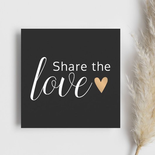 Elegant Black White Gold Heart Beauty Salon Aanbevelingskaartje