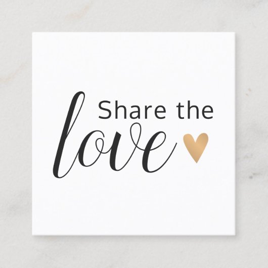 Elegant Black White Gold Heart Beauty Salon Referr Aanbevelingskaartje (Voorkant)