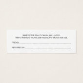 Elegant Black White Gold Heart Referral-Kaart Mini Visitekaartjes (Achterkant)