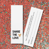 Elegant Black White Gold Heart Referral-Kaart Mini Visitekaartjes