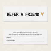 Elegant Black White Gold Heart verwijzingskaart Mini Visitekaartjes (Voorkant /achterkant)