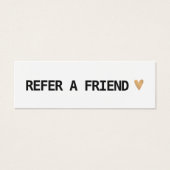 Elegant Black White Gold Heart verwijzingskaart Mini Visitekaartjes (Voorkant)