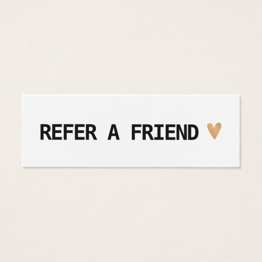 Elegant Black White Gold Heart verwijzingskaart Mini Visitekaartjes (Voorkant)