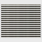 Elegant Black White Gold Horizontal Stripe Cadeaupapier (Vlak)