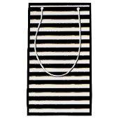 Elegant Black White Gold Horizontal Stripe Klein Cadeauzakje (Voorkant)