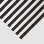 Elegant Black White Gold Horizontal Stripe Tissuepapier (Detail)