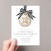 Elegant Black White Gold-kerstcocktail Acryl Uitnodigingen (Insitu (Draagbaar))