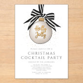 Elegant Black White Gold-kerstcocktail Acryl Uitnodigingen (Voorkant)