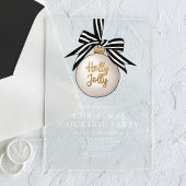 Elegant Black White Gold-kerstcocktail Acryl Uitnodigingen