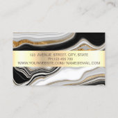 Elegant Black White Gold Marmer Visitekaartje (Achterkant)