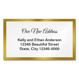 Elegant Black White Gold Moving Announge Magnetisch Visitekaartje