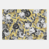 Elegant  Black White Gold Rozen Floral Inpakpapier Vel (Voorkant 2)