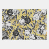 Elegant  Black White Gold Rozen Floral Inpakpapier Vel (Voorkant)