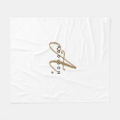 Elegant Black White Gold Script Monogram Fleece Deken (Voorkant (Horizontaal))