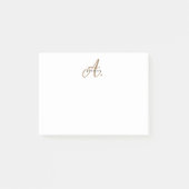 Elegant Black White Gold Script Monogram Post-it® Notes (Voorkant)
