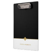 Elegant Black White Gold, speciaal gepersonaliseer Klembord (Links)