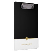 Elegant Black White Gold, speciaal gepersonaliseer Klembord (Rechts)