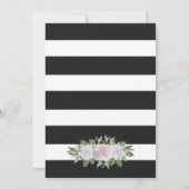 Elegant Black White Gold Striped Blush Pink Floral Kaart (Achterkant)