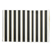 Elegant Black, White Gold Striped Pillow Hoesje Se Kussensloop (Achterkant-Links)