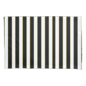 Elegant Black, White Gold Striped Pillow Hoesje Se Kussensloop (Voorkant-Links)