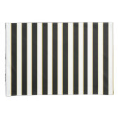Elegant Black, White Gold Striped Pillow Hoesje Se Kussensloop (Voorkant-Rechts)