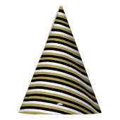 Elegant Black White Gold Stripes Pattern Feesthoedjes (Links)