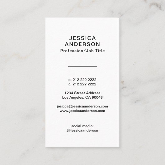 Elegant Black White Gold  Visitekaartje (Achterkant)